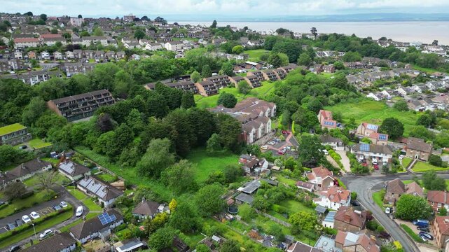 An Aerial View of Residential District at Portishead Bristol City of Southwest England, United Kingdom of Great Britain. May 26th, 2024