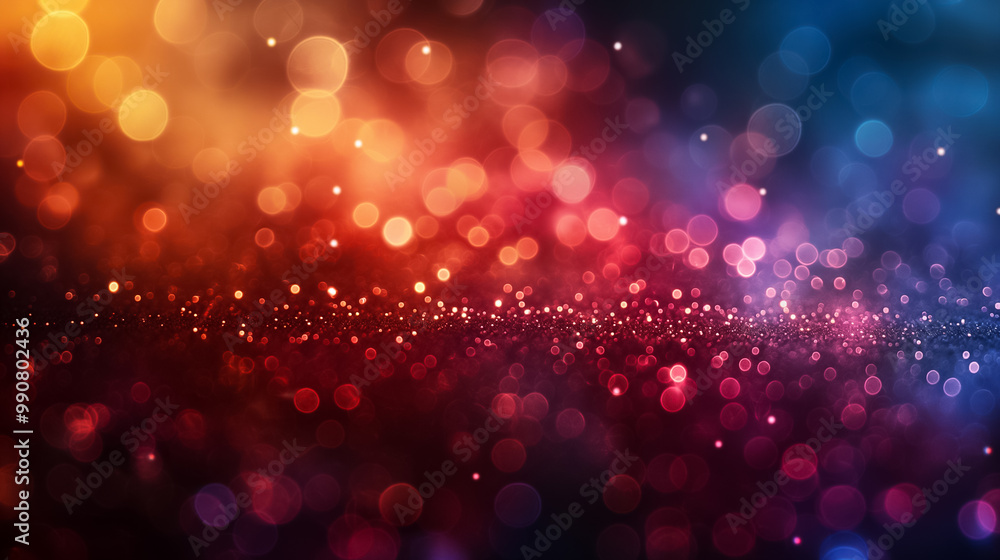 Poster a captivating blend of vibrant colors and blurred bokeh lights fills the background, creating an enc