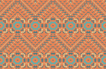 Nordic Arabic Tile Patternfolk Embroidery, Aztec Geometric Ornament Print. Design for Carpet, Wallpaper, Clothing, Wrapping, Fabric