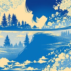 桜と静寂の湖畔に想う