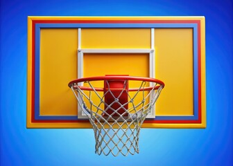 Naklejka premium High-Quality Professional Basketball Backboard with Rim and Net Ideal for Sports Photography and Design
