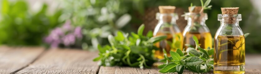 Closeup of various herbs being infused in alcohol.