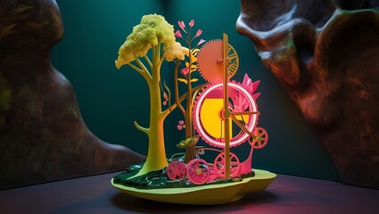 Fototapeta premium Time management project efficiency strategy goals concept. Glowing sand time passing concept