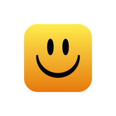 Emoji application for mobile phone. Happy icon in modern style. Good app for phone.