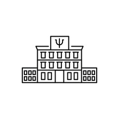 Psychiatric hospital black line icon.