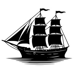 silhouette of a ship