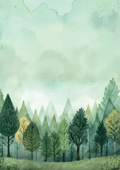 Serene watercolor forest landscape © Rawpixel.com