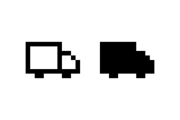 Pixel truck icon. Vector icon design.