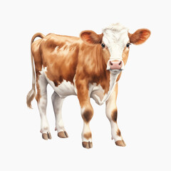 Realistic calf illustration, white background