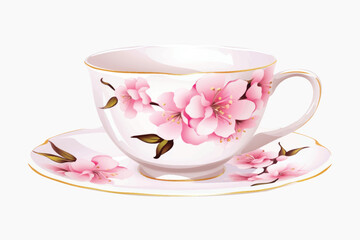 Elegant floral teacup and saucer