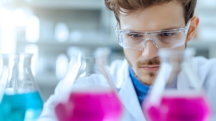 Focused scientist conducting experiments in a laboratory