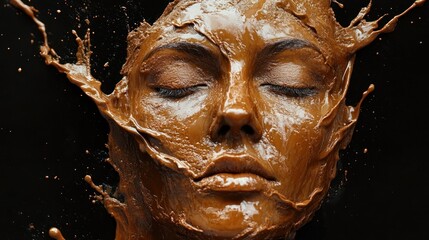 Fluid kinetic sculpture wraps serene visage in form
