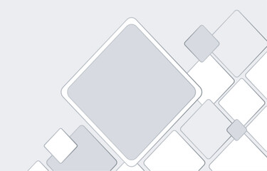 Empty rhombus photo frames. Set of square photo cards different sizes. Vector realistic Mockup for banner design, flyer, leaflet, photo album, advertising, collages. Blank template on gray. EPS10.