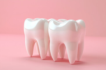 Ceramic shiny clean healthy teeth model