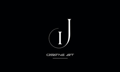 JI, IJ, J, I abstract letters logo monogram