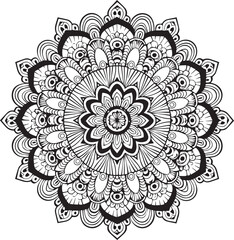 Mandala Pattern Design Vector On White Background,  Mandala pattern or Simple Floral.