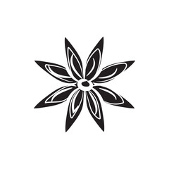 Hand-drawn star anise silhouette, Spice silhouette