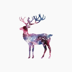 Colorful deer silhouette art