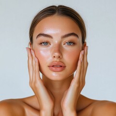 Radiant woman exuding youthful elegance and charm