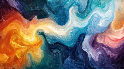 Abstract, swirling colors creating a sense of depth