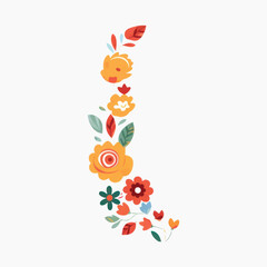 Colorful floral decorative illustration