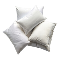 White pillows top view Isolated on transparent background.