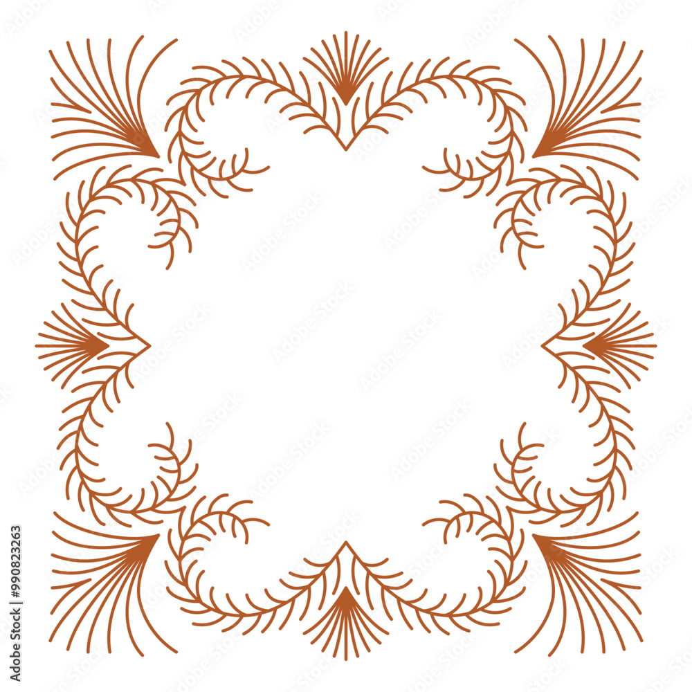 Aufkleber vector design element and illustration in simple linear style - boho arch logo design element and fr