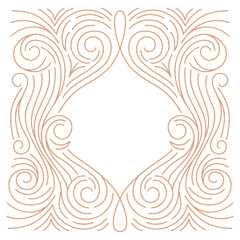 Vector design element and illustration in simple linear style - boho arch logo design element and frame for social media stories and posts, square border with ornament and copy space for text
