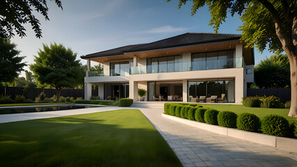 luxury home exterior in state