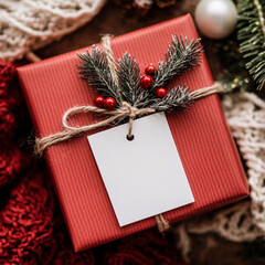 christmas, gift, box, holiday, xmas, present, season, Christmas present, christmas gift, gift, present, tag, gift tag, present tag, tag mockup