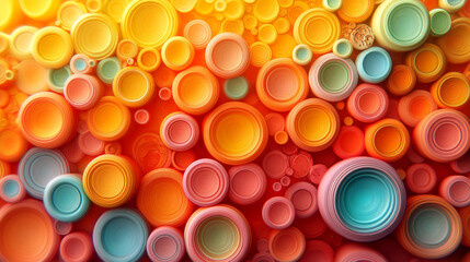 Vibrant abstract background featuring colorful circles in shades of orange, teal, and red, creating a lively visual texture.