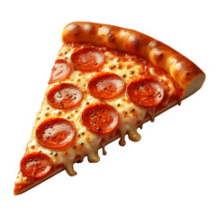 Pepperoni Pizza Slice on Transparent Background