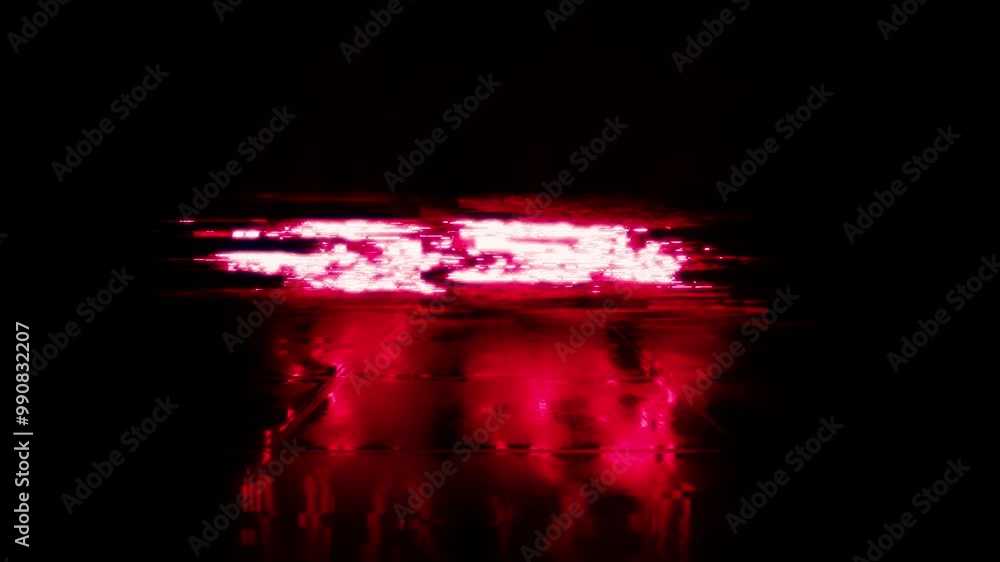 Poster hot deal glow red neon glitch text effect animation cinematic title loop on black abstract backgroun