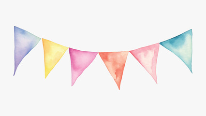 Colorful watercolor bunting flags