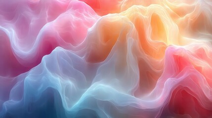 organic flowing lines artwork soothing pastel color palette abstract wallpaper design gentle curves