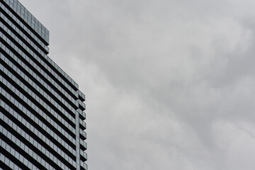 Modern office building. Architectural detail of modern building. Business concept of successful industrial architecture.