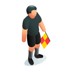 Referee Poses - Corner Kick Isometric vector illustration