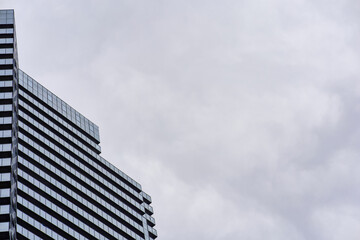 Modern office building. Architectural detail of modern building. Business concept of successful industrial architecture.