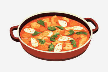 Delicious chicken stew with vegetables