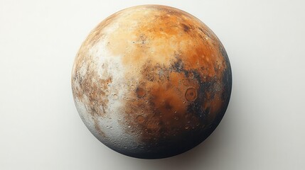 Fototapeta premium photorealistic rendering of mars with its distinctive red surface and polar ice caps the planet floats majestically in the void of space against a stark white background