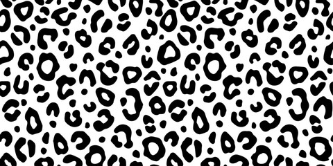 Leopard black and white pattern Vector stylish and simple leopard print fabric with spots.