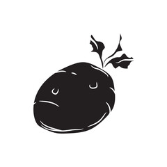 Hand-drawn potato silhouette, Vegetable silhouette