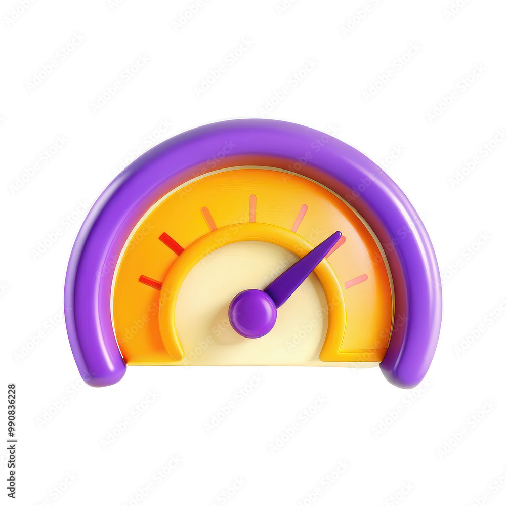 Poster the image shows a 3d traffic speed sensor icon with a colorful design, the sensor is purple and yell
