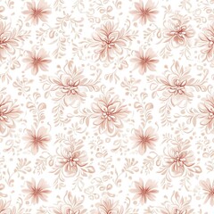 A delicate floral pattern featuring soft pink flowers and intricate designs on a light background.