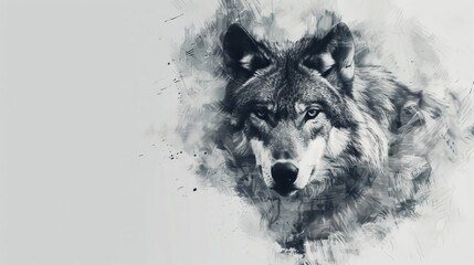 Stunning high-resolution illustration of a majestic wolf, captured in intricate detail against a captivating background, ideal for nature-themed projects, wildlife enthusiasts, and high-quality digita
