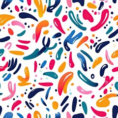 Fototapeta premium A vibrant, abstract pattern featuring colorful, flowing shapes on a white background, perfect for modern design projects.