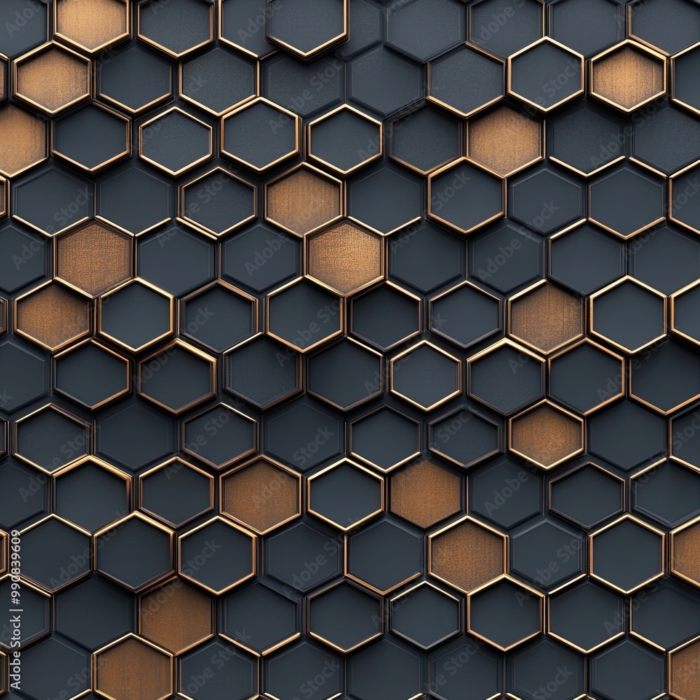 Aufkleber a stylish hexagonal pattern featuring dark and light colors, creating a modern textured look suitabl