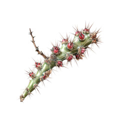 Close-up of a prickly pear cactus with red fruit