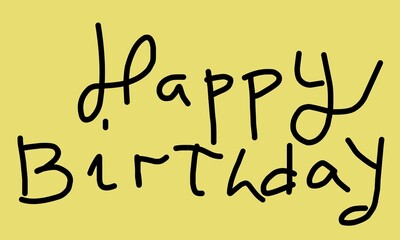 HAPPY BIRTHDAY CARD ON YELLOW BACKGROUND