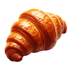 Freshly baked golden brown croissants on transparent background